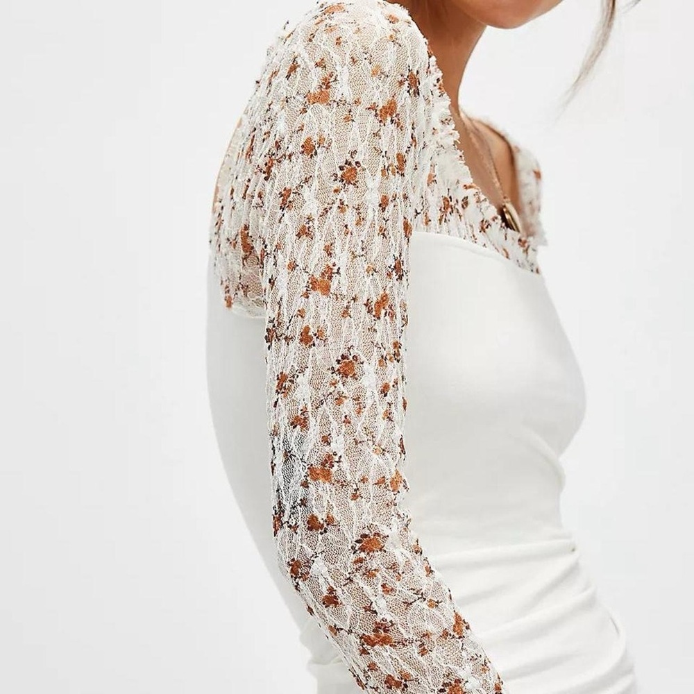 Free People Lace Floral Josie Top - Picture 3 of 9